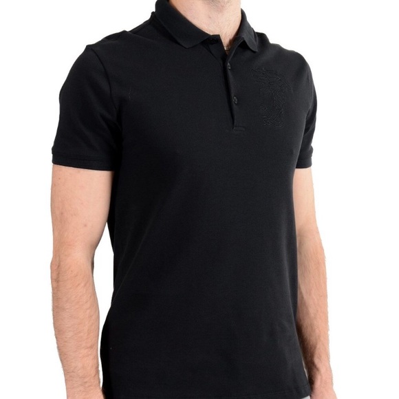 Versace Collection Men's Black Logo Polo T-Shirt - Picture 2 of 10